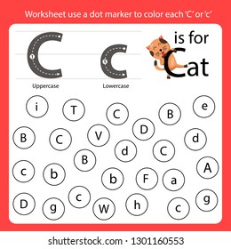 Find the letter Worksheet use a dot marker to color each C