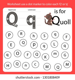 Find the letter Worksheet use a dot marker to color each Q