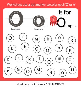 Find Letter Worksheet Use Dot Marker Stock Vector (Royalty Free ...