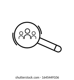 Finden Sie das Zeilensymbol, Team. Vektorillustration von Designvorlagen