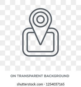 Find Location icon. Trendy flat vector Find Location icon on transparent background from Maps and Locations collection. High quality filled Find Location symbol use for web and mobile