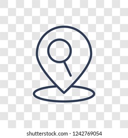 Find Location icon. Trendy linear Find Location logo concept on transparent background from Maps and Locations collection