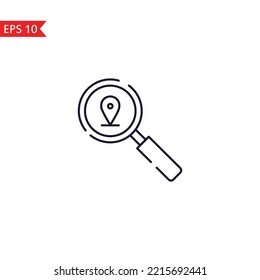 Find location line icon isolated sign symbol Vector