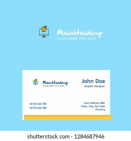 FInd location logo Design with business card template. Elegant corporate identity. - Vector