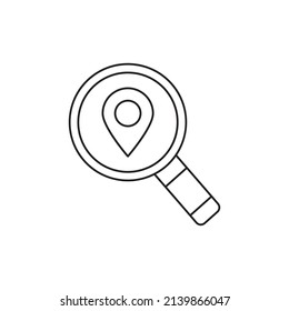 Find location on map icon line style icon, style isolated on white background