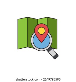 Find location on map icon line style icon, style isolated on white background