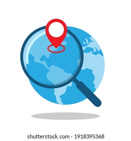 find location, select country of origin concept illustration flat design vector eps10, graphic element for button, infographic, empty state app or web ui