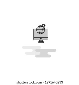 FInd location Web Icon. Flat Line Filled Gray Icon Vector