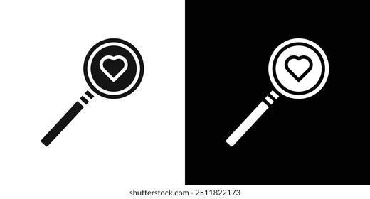 Find Love icon Flat fill set collection