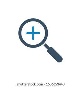 Find, magnifying glass icon (vector illustration)