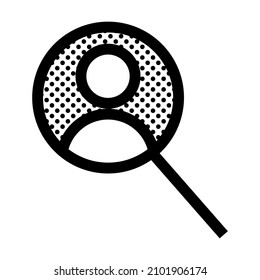 Find Male User. Icon Filled with Dots.