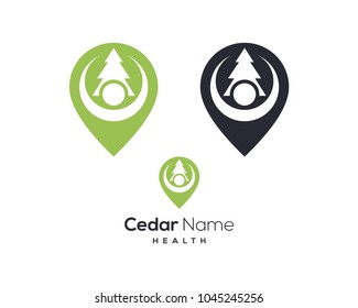 Find the Map with Cedar Care People Abstract Symbol Icon Logo Vector
