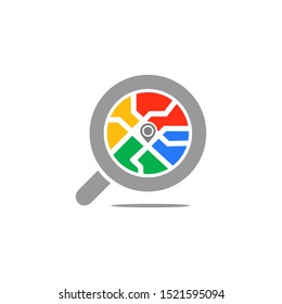 find map icon logo vector