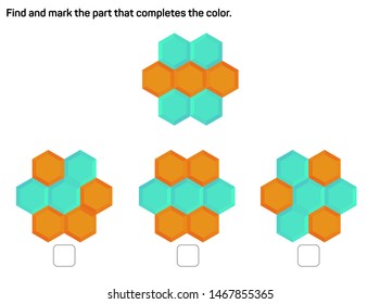 Find and mark the part that completes the color.