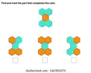 Find and mark the part that completes the color.