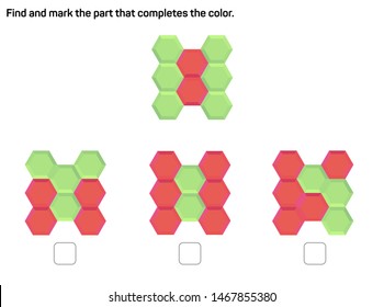 Find and mark the part that completes the color.