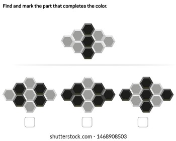 Find and mark the part that completes the color.