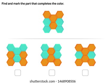 Find and mark the part that completes the color.