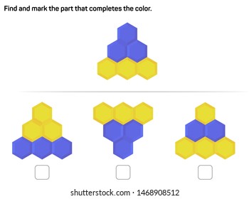 Find and mark the part that completes the color.