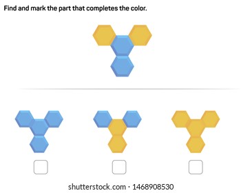 Find and mark the part that completes the color.