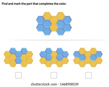 Find and mark the part that completes the color.
