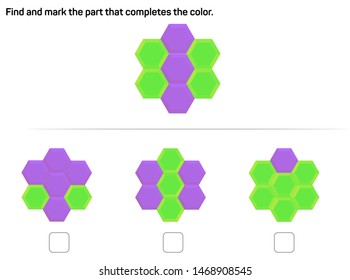 Find and mark the part that completes the color.