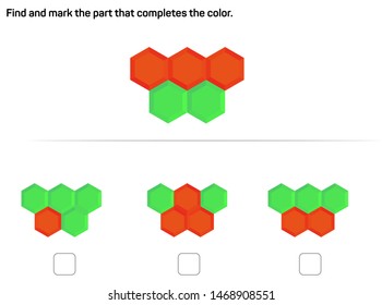Find and mark the part that completes the color.