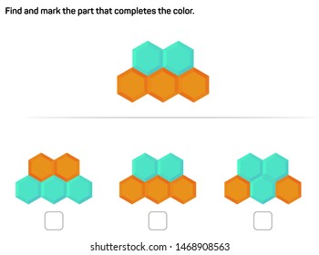 Find and mark the part that completes the color.