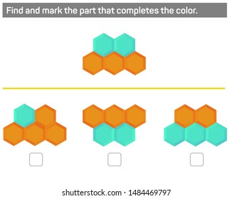 Find and mark the part that completes the color.