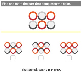 Find and mark the part that completes the color.