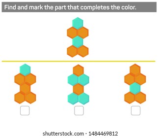 Find and mark the part that completes the color.