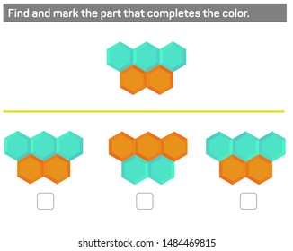 Find and mark the part that completes the color.