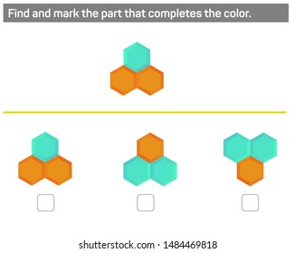 Find and mark the part that completes the color.