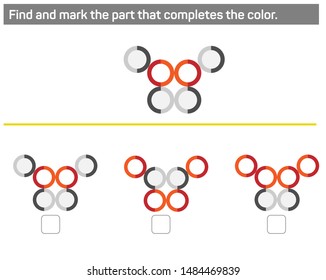 Find and mark the part that completes the color.