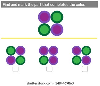 Find and mark the part that completes the color.