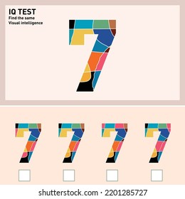 Find and mark the same shape. Brain questions - IQ TEST, Visual intelligence questions