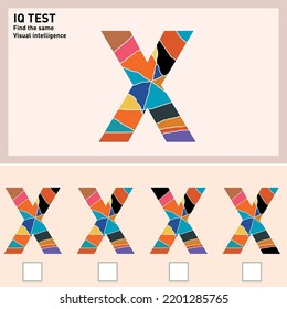 Find and mark the same shape. Brain questions - IQ TEST, Visual intelligence questions