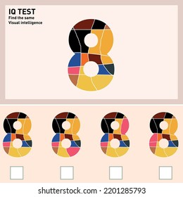 Find and mark the same shape. Brain questions - IQ TEST, Visual intelligence questions