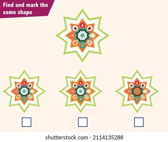 Find and mark the same shape. IQ Test - visual intelligence questions