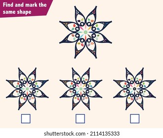 Find and mark the same shape. IQ Test - visual intelligence questions