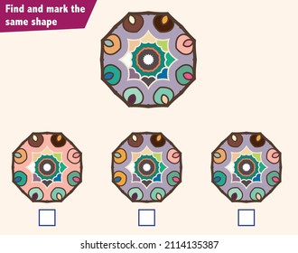 Find and mark the same shape. IQ Test - visual intelligence questions