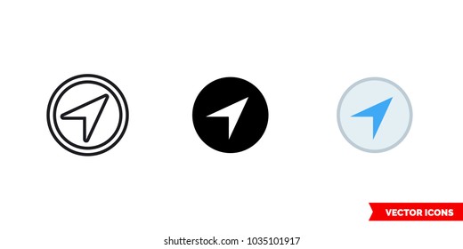 Find Me Icon Of 3 Types: Color, Black And White, Outline. Isolated Vector Sign Symbol.