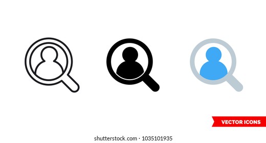 Find Me Icon Of 3 Types: Color, Black And White, Outline. Isolated Vector Sign Symbol.