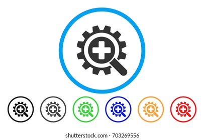 Find Medical Technology rounded icon. Vector illustration style is a flat iconic symbol inside a circle, with black, grey, green, blue, orange, red color versions.
