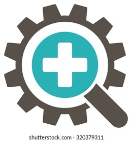 Find Medical Technology vector icon. Style is bicolor flat symbol, grey and cyan colors, rounded angles, white background.