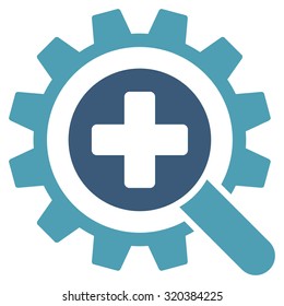 Find Medical Technology vector icon. Style is bicolor flat symbol, cyan and blue colors, rounded angles, white background.