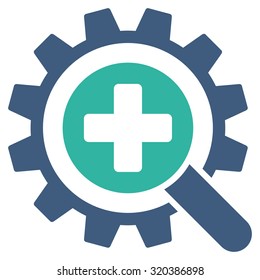 Find Medical Technology vector icon. Style is bicolor flat symbol, cobalt and cyan colors, rounded angles, white background.