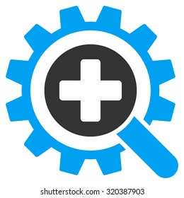 Find Medical Technology vector icon. Style is bicolor flat symbol, blue and gray colors, rounded angles, white background.