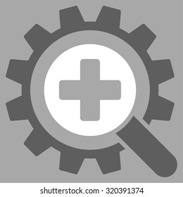 Find Medical Technology vector icon. Style is bicolor flat symbol, dark gray and white colors, rounded angles, silver background.