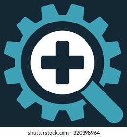 Find Medical Technology vector icon. Style is bicolor flat symbol, blue and white colors, rounded angles, dark blue background.